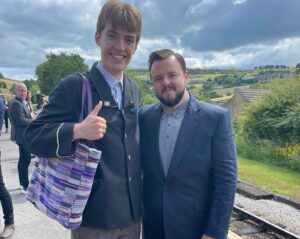 John Bradley Instagram - I needed to find out a bit about trains before an interview today. Luckily…. 🚂 @francis_bourgeois43 🥰