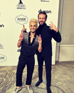 John Brotherton Instagram - Recently had the honor of presenting at the Make-Up & Hair Stylist Awards. These people are so rad. The artistic magicians whom we entrust our likeness. They see the best of us, and the worst of us. Our confidants, our therapists, our plus one’s, our ego boost, our sounding board, our support. They’re like a really cool cousin you get to work with. Here’s to you 🥂 
@local_706 @muahs_awards 
.
.
.
#muahawards 
#local706 
#hairstylist 
#makeupartist