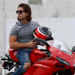 John DeLuca Instagram - Teen Beach 3: Butchy’s Crusade. 
Action movie directed by @michaelbay where Butchy travels to present day and joins a Euro biker gang to help take down an international drug conglomerate. Think @disneychannel will go for it?😎😜 Fun shoot with my brother @daved311  #teenbeachmovie #butchy #ducati #teenbeach3