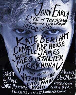 John Early Instagram - LOS ANGELES! COME SEE ME LIVE AT @teragramla 10/24 with special guests @kateberlant CHAPO TRAP HOUSE @janellejamescomedy @megsstalter VICKY with a V, backed by my boys Yazan and the Gates Family Band, and more…. Proceeds go to the @hugoforcd13 campaign who will be there too hehehehe!!!!! TIX: bit.ly/JohnEarlyShow