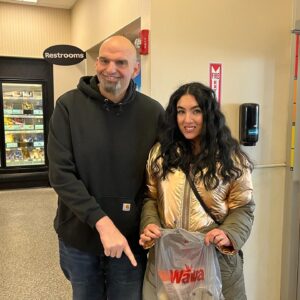 John Fetterman Instagram - Already started reaching across the aisle while in Philly this weekend 🤫