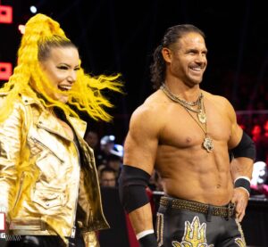 John Hennigan Instagram - ⭐️ Go to pic 4 to see what we’re laughing at!!! Then CLICK THE LINK IN MY BIO and watch episode one of Johnny Loves Taya! Available NOW on the @aew YouTube channel!