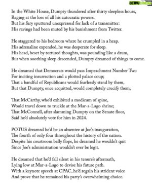 John Lithgow Instagram - “Dumpty’s Dream” from A Confederacy of Dumptys, published in October 2021, but worth re-reading today.