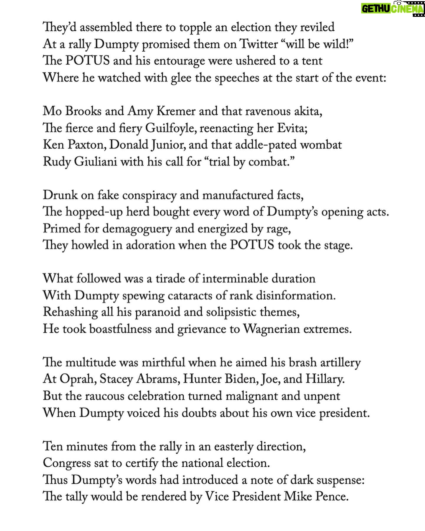 John Lithgow - 1.4K Likes - “Dumpty’s Dream” from A Confederacy of Dumptys, published in October 2021, but worth re-reading today.