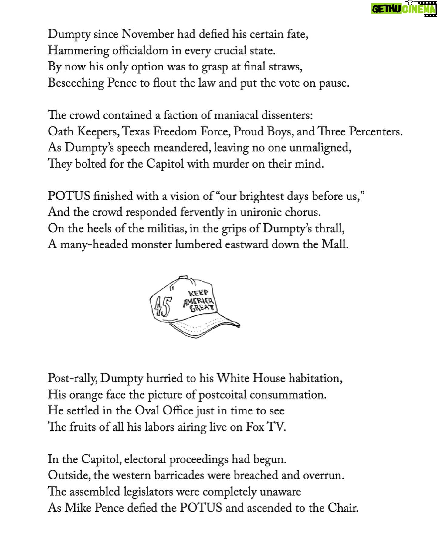 John Lithgow - 1.4K Likes - “Dumpty’s Dream” from A Confederacy of Dumptys, published in October 2021, but worth re-reading today.