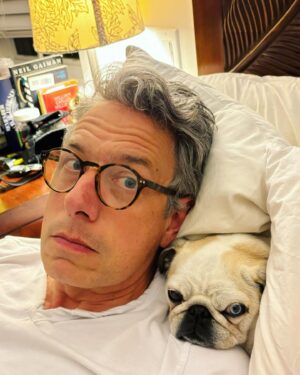 John Ross Bowie Instagram - And we bid you goodnight. #pugsofinstagram #dog #readingglasses