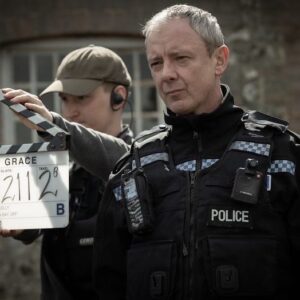 John Simm Instagram - That’s a wrap on GRACE season 4 🎬

We made four films:
#deadmanstime
#wantyoudead
#youaredead
#loveyoudead

All based on the novels by @peterjamesuk 🚨

Thanks to the greatest cast & crew on the planet. 🙏🏼

Air date tbc 

Hope you enjoy! 
#graceitv #roygrace @itv @tall_story_pictures 

📷 @sallymais