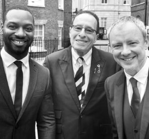 John Simm Instagram - @richkidcampbell @peterjamesuk out & about with the 👮‍♀️squad #grace