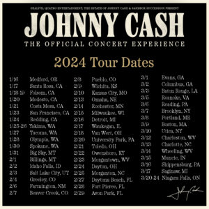 Johnny Cash Instagram - After a whirlwind tour of the south last fall, JOHNNY CASH: THE OFFICIAL CONCERT EXPERIENCE is back on the road in 2024. 🎉 Opening on the west coast this month (including two performances in Folsom), the spring tour crosses the U.S. with stops in 50  cities including San Francisco, CA; Billings, MT; Salt Lake City, UT; Kansas City, MO; Brooklyn, NY; Boston, MA, and many more! All tickets are on sale now at the link in bio.