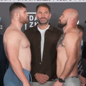 Johnny Fisher Instagram - All weighed-in and ready to go 💪

The Romford Bull🐂☠️ The Savage

The final face off 😤

#FisherBabic #Boxing #Bosh 

-------------------------------------------------
Follow @matchroomboxing for exclusive content 👊
-------------------------------------------------