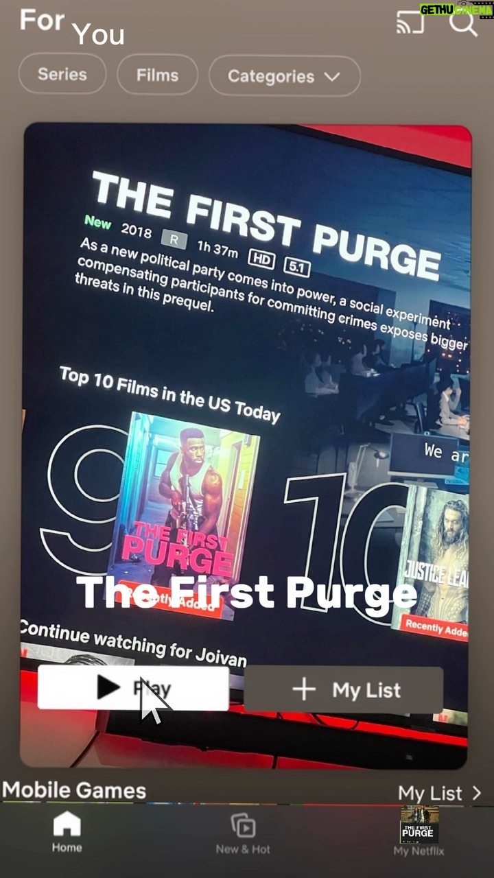 Joivan Wade - 254 Likes - Since it’s the last day of the month, only right to celebrate what happened on the first day. “The First Purge” Dropped on Netflix and we made it to the top 10 almost immediately! Thank you guys for top 10! And thank you guys so much for the love you guys showed this project and for supporting my product. I love seeing new people watch the movie and enjoy it so thank you @netflix for the platform to share my movie! Great start to the year!
Shoutout to the wonderful cast @joivanwade @scottyeye @christian_robinson @rotimipaul @christian_robinson we Top 10 y’all!
#movie #director #thefirstpurge #netflix #streaming