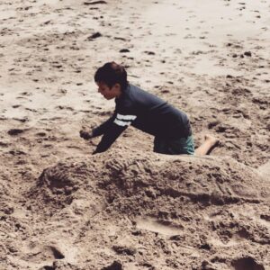 Jolene Blalock Instagram - Relaxing day at the beach. The big sand blob is me. #springbreak2019 #woohoo
