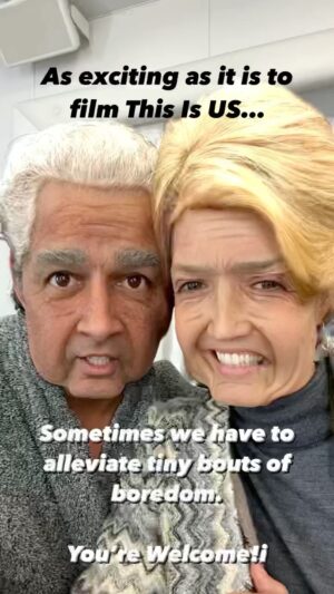 Jon Huertas Instagram - Ever wonder what it’s like between scenes on @nbcthisisus ? Well, I lure @mandymooremm into filtered #reels  and giggle about it later…