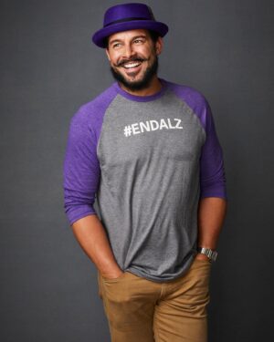 Jon Huertas Instagram - Yes life can imitate art but what about when art imitates life? On @nbcthisisus the family matriarch, Miguel’s wife dealt with an unimaginable decline. When this disease invades your life, your never really prepared. This is personal for me. Nine months ago my mother was joyous herself and today she’s nearly unrecognizable, not physically, but how she deals with the world. And because of @alzassociation , who offered their support for  me and my fam, today I’m rockin’ purple and am defiantly smiling in the face of Alzheimer’s  because you can’t take the one thing from my mom that makes her smile…DANCING!  So put on your favorite song, wear some purple and dance with us while we give Alzheimer’s the middle finger! #ENDALZ