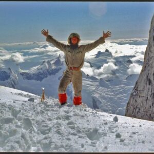 Jon Krakauer Instagram - On this date 45 years ago I took this selfie at my high camp on the Devils Thumb, striking a celebratory pose after surviving the sketchy descent from the summit without a rope. I was 23 years old. 2nd photo: Looking up at the Thumb from my basecamp before heading up to high camp. 3rd photo: My high camp on the Thumb. 4th photo: Looking across the southeast face at dawn as I departed high camp for the summit. 5th photo: A shot of the summit I took to prove I’d been there, looking east toward Mt. Burkett.