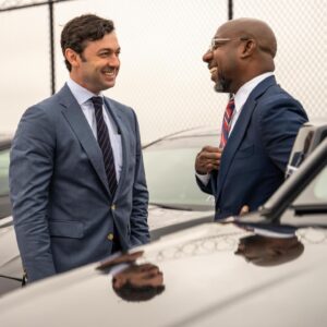 Jon Ossoff Instagram - Good AM! Rev and I are on the road together today.