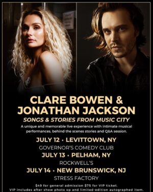 Jonathan Jackson Instagram - I’m excited to announce I’ll be playing a select number of shows with my good friend @Clarembee! 

🎟️ Find General   VIP Tickets: CoastalEntertainment.com/events 
.
#Nashies #Nashville #ClareBowen #JonathanJackson