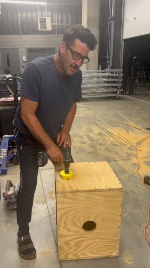 Jonathan Knight Instagram - When you can’t sleep you jump in to help get  the NKOTB stage ready with Erin our production manager @groadieroadie at 2am!  Cannot wait for you all to see this tour!!! Don’t forget to tune in tonight @9 for a brand new episode of Farmhouse Fixer  on @HGTV