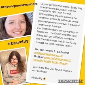 Jonathan Ross Instagram - If you can help here’s the link https://uk.gofundme.com/f/help-lily-battle-brain-cancer