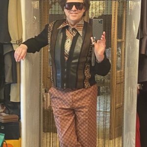 Jonathan Ross Instagram - Going through the vintage section to dress up for a recording. Only need to lose 10lbs and  I’ll be able to breathe in these trousers...
