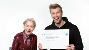Joonas Suotamo Instagram - A picture of the very moment that @emilia_clarke and I found out that we are October birthday twins! Join me in wishing Emilia a happy birthday today 🎉🎂