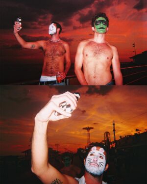 Jordan Firstman Instagram - Sat down with everyones favorite guy Robert Pattinson for @interviewmag and had a sweet and earnest conversation for once in my god damn life!! 
Then @martine.tv took these absolutely deranged photos of me on Coney Island featuring @samwilkes and @sebastiansilva79 who also did my hair and makeup in a very professional way! “I love my life, I love this record, and 
Mi amore vole fe!” -lady Gaga 
Link to the full interview in my stories.