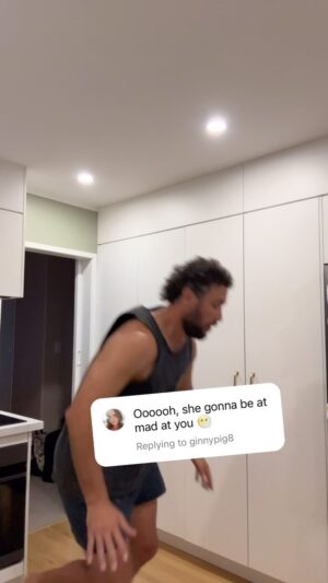 Jordan Watson Instagram - I’m still alive. Just. 
Love you forever babe @howtomumnz, remember I’m the father of your children….
#kitchenfail #dadfail #fail