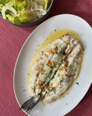 José Andrés Puerta Instagram - Lubina a la Donostiarra, a simple and amazing Basque-style fish dish, is the perfect summer dinner…even for a weeknight dinner that comes together in about 30 minutes! 

Just remember that the most important thing is to keep it simple, to buy the freshest fish you can find, use the best olive oil you can find, and cook with as much love as you can.

You can go find the full recipe on my Longer Tables Substack, at the link in my bio!