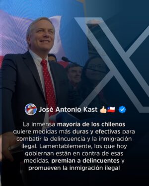José Antonio Kast Instagram - Fijaré la mejor respuesta. ¿Por qué es tan importante detener con urgencia la inmigración ilegal? 
.
✌🏻🇨🇱