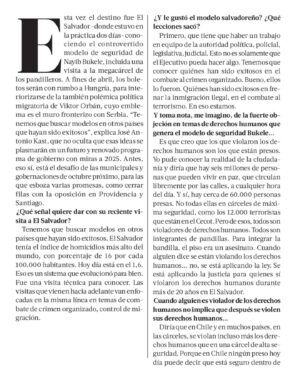 José Antonio Kast Instagram - “Ver a la ciudadanía en paz en El Salvador para mí no es populismo, es solucionar un problema”.

Les dejo aquí la entrevista de La Tercera para que puedan revisarla. 

¿Que opinan? 👀 Los leo en los comentarios…