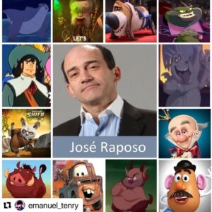 José Raposo Instagram - Uma alusão bonita ao meu percurso de dobrador. Obrigado @emanuel_tenry 
#Repost @emanuel_tenry with @use.repost
・・・
A homenagem desta semana é dedicado ao maravilhoso ator José Raposo!! Um dos atores que nutro mais respeito e admiração do nosso meio artístico. Versátil artista, um encantador contador de histórias.
Nas dobragens, é uma das áreas da representação onde contribui com o seu talento e que conquistou várias gerações. 
Em icónicas e memorávais personagens como o Pumba, o Sr. Cabeça de Batata, o Mate, o Phil de Hercules, o Mestre Shifu, Porthos de Dartagnan e os Três Mosqueteiros ou Mr Swackhammer do Space Jam(com a voz original de Danny DeVito tal como no Phil) entre muitas outras incríveis, fazem parte do seu currículo.
..
.
