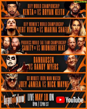 Joseph Janela Instagram - [BREAKING ]

On Friday May 10th "Here And Now" will be broadcasted live on the official DEFY YouTube channel ! 

Subscribe to the DEFY YouTube page here : https://youtube.com/@DEFYWrestling