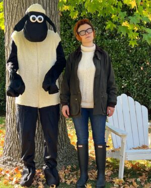 Josh Dallas Instagram - My wife is into some kinky sh*t. #halloween 🎃 #shaunthesheep #ginnifergoodwin