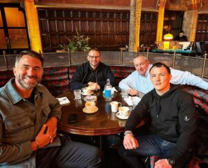 Josh Warrington Instagram - Catch up with @eddiehearn @franksmith along with manager Steve today🤝
A lot of options thrashed out and discussed…. 

🔙🔜🥊💥