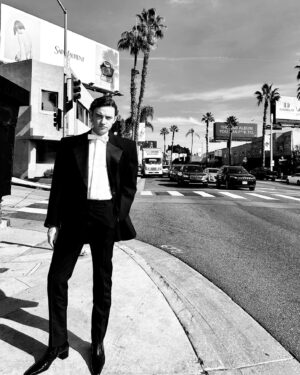 Josh Whitehouse Instagram - Had so much fun yesterday thanks to @dorso for all the help styling me and taking these pics and generally going above and beyond, you’re the best. Thanks @ysl for the clothes and @hairbycandicebirns for hair and make up. Feel very lucky to have been able to collaborate with all you amazing people for this look at the @televisionacad Emmys! #DaisyJonesandtheSix #emmys #ysl
