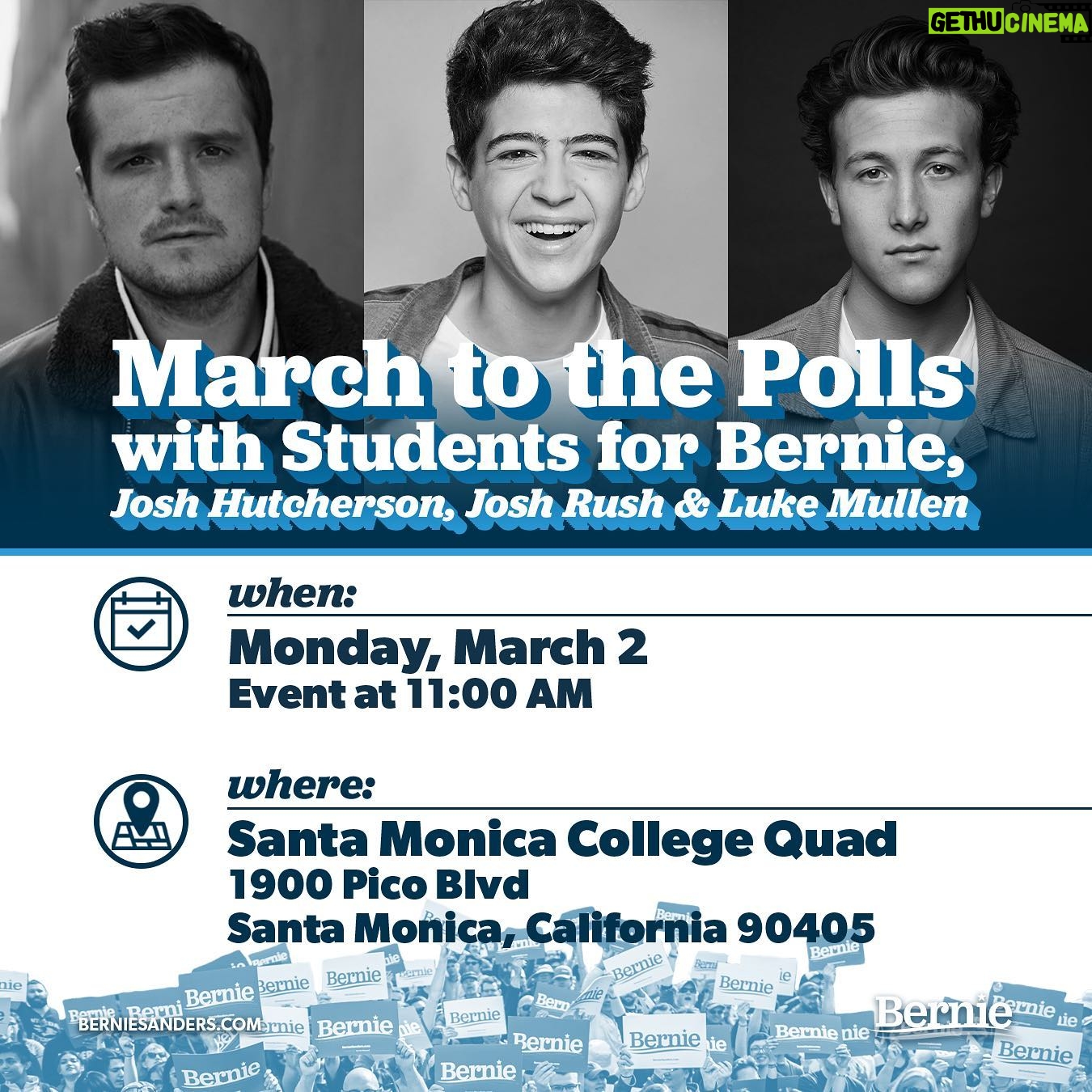 Joshua Rush - 57.7K Likes - Let’s win with a movement for us all! I’m joining @jhutch1992 and @thelukemullen at Santa Monica College and Loyola Marymount University TOMORROW because we all deserve healthcare, a green new deal, and the better life that Bernie will bring us, and it starts with electing the best candidate for all of us on this Democratic field: @BernieSanders! ➡️SWIPE to see where to join us!