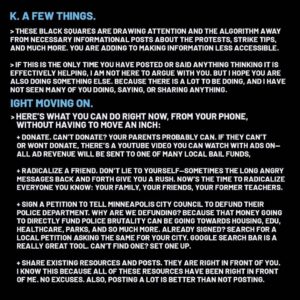 Joshua Rush Instagram - #blackouttuesday (CREDIT TO @TIME2RYOT)
i keep getting friends of mine asking me “what do i do to get involved?” and i don’t have all the answers for everyone. but all the answers are right in front of all of us because we have the literal world at our fingertips!
.
change is hard, but we need radical action to save lives and end the institutionalized racism and anti-blackness built into the police and larger society in this country, and we need it now. (also, please stop posting black screens with #/blacklivesmatter, it’s hiding away the important info people need right now!)
.
i will be participating in blackout tuesday by only sharing important info relating to the cause and resharing and retweeting Black creators and info. we’re not stopping, we’re focusing in on what matters right now—and that’s Black lives.