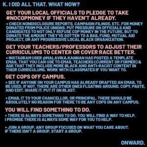Joshua Rush Instagram - #blackouttuesday (CREDIT TO @TIME2RYOT)
i keep getting friends of mine asking me “what do i do to get involved?” and i don’t have all the answers for everyone. but all the answers are right in front of all of us because we have the literal world at our fingertips!
.
change is hard, but we need radical action to save lives and end the institutionalized racism and anti-blackness built into the police and larger society in this country, and we need it now. (also, please stop posting black screens with #/blacklivesmatter, it’s hiding away the important info people need right now!)
.
i will be participating in blackout tuesday by only sharing important info relating to the cause and resharing and retweeting Black creators and info. we’re not stopping, we’re focusing in on what matters right now—and that’s Black lives.