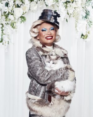 Jujubee Instagram - serving meow meow with @papermagazine 🐈‍⬛ 

Art Direction: @craighemming 
Model: @jujubeeonline 
 Photography: @kylegalvin_ 
Styling: @hollyblowslightly 
Production: @angelggbrown 
Hair: @rosskwan @aframe_agency (using Bumble   Bumble) 
Makeup: @louisehallmakeup (using Anastasia Beverly Hills)
 Set Design: @carolinamizrahi_studio 
Nails: @Lallan.y.a (using @opinailsuk) 
Flower Design: @yanskates 
Photography Assistant: @oliverfrancis 
Fashion Assistants: @frankieetyler and @adamatylda 
Hair Assistant: @hairby_connor
 Set Design Assistant: @livsnowden_design 
With Special Thanks to Katherine Delaney   Sya Groosman

Assistant: @lukepukes 

Link in Bio.