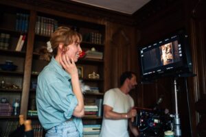 Julia Aks Instagram - short film coming. never worked harder. nothing but joy :)

co-writer/co-director @stevegreist 
producer @legersk 
dp @lucamcbaby 
sound @darrenaug 
pd @leidongnirvana 
costumes @barrett_hutch & @paulahiggins 
hair @celestenina_g 
makeup @aliciarodriguez.fx 

bts @mikegan
