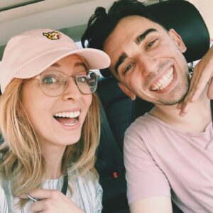 Julia Aks Instagram - When you’ve been fans of each other from afar on Instagram and you finally meet in person and it’s everything you hoped it would be 😇 @intrnetbf 😇
#instafriendz (and peep his sweet merch on my head 🧢)