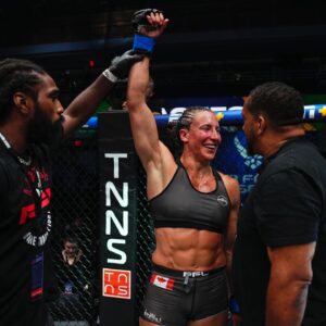 Julia Budd Instagram - What an incredible week! I fought my heart out Friday night as the main event for the kick off of this season and felt amazing in that cage. That was a huge part due to all the incredible coaching and training partners that helped me get ready for this @gibsonmma and @fightready and my strength and conditioning work @neuroforceone ⚡️ So thank you all! And Thank you to everyone for the support, the love and all the hugs from my family and friends who were at home and in the arena screaming for me. On to the next one, June 16 in Atlanta 💎