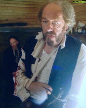 Julian Richings Instagram - Michael Gambon
1940-2023

A brilliant actor, a wonderful man.
I was lucky enough to work with him in three films, two of them as his sidekick.
Pictures 1 and 2 at the base camp trailers of Squanto, A Warrior’s Tale, directed by Xavier Koller, as I will always think of him, dancing a merry jig to amuse my son.
Pictures 3 and 4 from Open Range, 2003, directed by Kevin Costner.
I mourn his passing, but celebrate his life’s work. A true inspiration, spreading light and joy to those he worked with.
RIP Michael