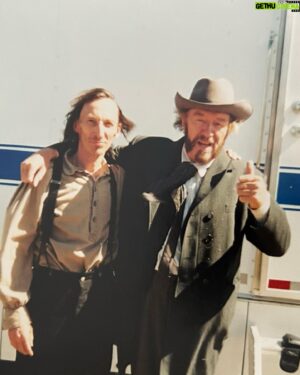 Julian Richings Instagram - Michael Gambon
1940-2023

A brilliant actor, a wonderful man.
I was lucky enough to work with him in three films, two of them as his sidekick.
Pictures 1 and 2 at the base camp trailers of Squanto, A Warrior’s Tale, directed by Xavier Koller, as I will always think of him, dancing a merry jig to amuse my son.
Pictures 3 and 4 from Open Range, 2003, directed by Kevin Costner.
I mourn his passing, but celebrate his life’s work. A true inspiration, spreading light and joy to those he worked with.
RIP Michael