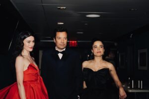 Juliana Canfield Instagram - Circling back on a magical Monday…Started the day playing Masquerade on jimmy fallon — ended the night playing Bright at the Carlyle. Got ready for THE MET GALA (!!!!!!) in 1 hr flat at 30 rock with @akihisa0704 and @pircillapae …@daniela_spector made sure we had proof that it happened. @1stdibs helped resurrect this sleeping beauty of a dress (bill blass from the 70s) and @josephsaidianandsonsjewelry lent the jaw droppin jewels…. @alexandrakotur aka the Queen of Style made it all possible….I couldn’t and wouldn’t have done it without her keen eye or her big heart. And the cherry   sprinkles on top was holding @sarah__pidgeon ‘s hand thru it all. Mama Mia I’m a lucky gal ♥️♥️♥️