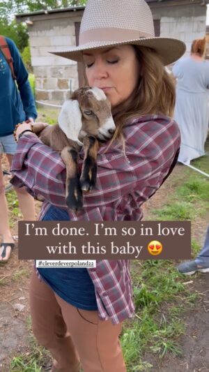 Juliana Dever Instagram - If anyone needs me I live on a goat farm in Poland now. 🐐
.
#cleverdeverpoland22 #goats #goatbaby #goatsofinstagram #julianadever #cleverdeverwherever #besttourtoPoland