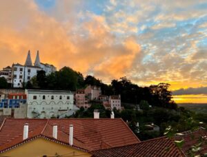 Juliana Dever Instagram - View on our walk tonight. Sintra is magical ✨
.
We’ve been so busy in Portugal I haven’t had time to take a fancy photo for social. 
.
So please enjoy this spontaneous slice of real life that my husband asked me to post and then “add him as a collaborator.”
.
Here ya go @seamuspatrickdever 😉.