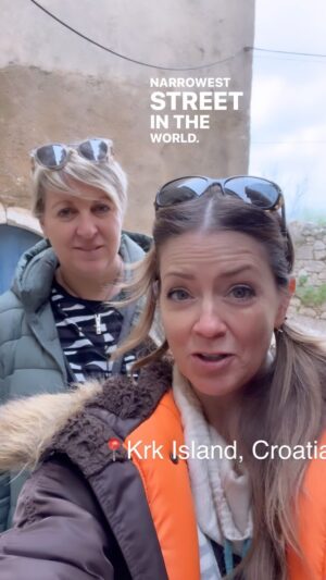 Juliana Dever Instagram - Can @ttiinnaahh and I fit down the narrowest street in the world? We have had a LOT of pasta while in Istria.
.
At 43cm/17 inches wide, it’s a squeeze for sure 😆.
.
Tina and I have been scouting the entire Istrian peninsula and the hinterland of Northern Croatia to meet the most fascinating people, welcoming families, and dedicated artisans. A lot goes into each day as we consider how to put together a cultural immersion tour of the region. 
.
But above all, we balance it with fun! And pasta eating 😜
.
Interested in seeing Croatia like a local? Should I create this trip for 2024? Let me know if you’d go below 🙌🏼