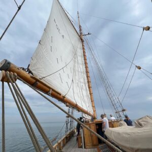 Juliana Dever Instagram - We’re leaving Gdańsk by tall ship today!
.
We raised the sails and peacefully glided across the Baltic Bay to the spit of Hel. Couldn’t have asked for a better day on the sea.
.
Have you ever sailed on a tall ship? This was my first time!
.
#cleverdeverpoland22 #visitgdansk #besttourtopoland #visitpoland