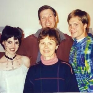 Julie McNiven Instagram - #tbt to that time I played Ophelia in a Nine Inch Nails inspired Hamlet…. yup, you did not misread that. It was loads of fun and lots of black eyeliner. 
#awkwardfamilyphotos
#throwbackthursday